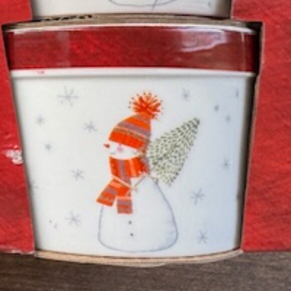 Set 4 Ramekins for Holidays - 4 Snowmen designs - Fine Porcelain - BNIB - Picture 6 of 8